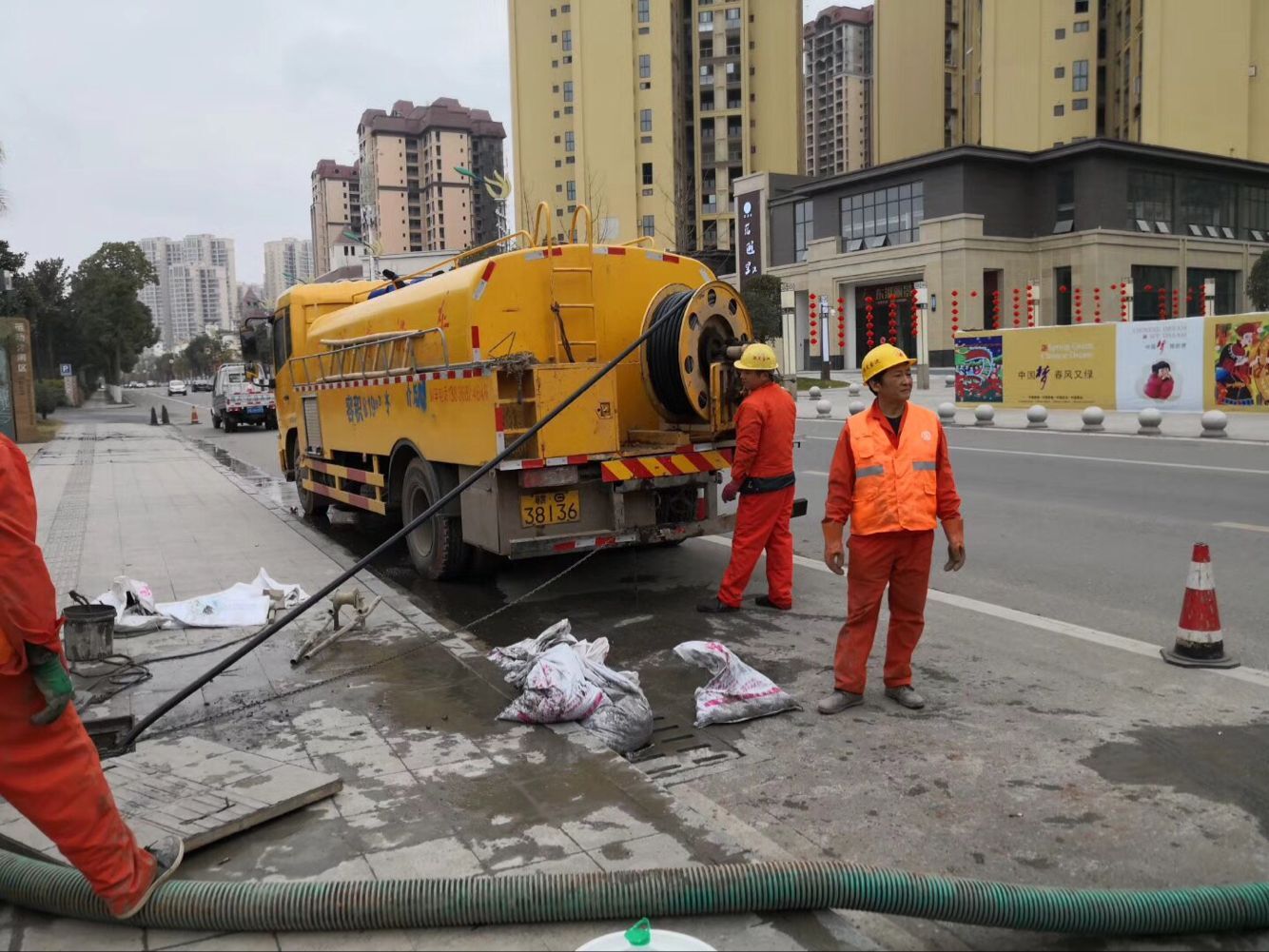 通海口镇排污管道清淤-管道清洗